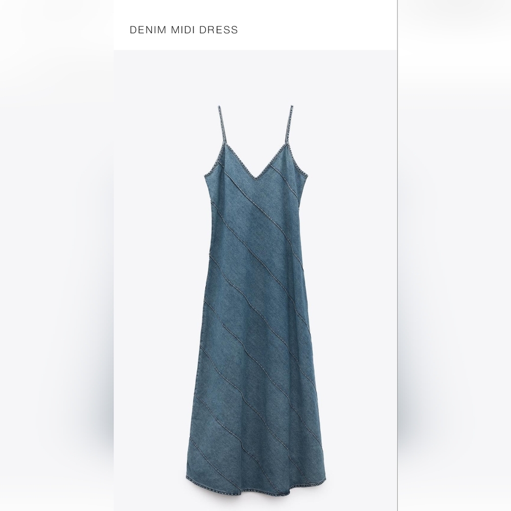 Zara Blue Denim Slip Dress